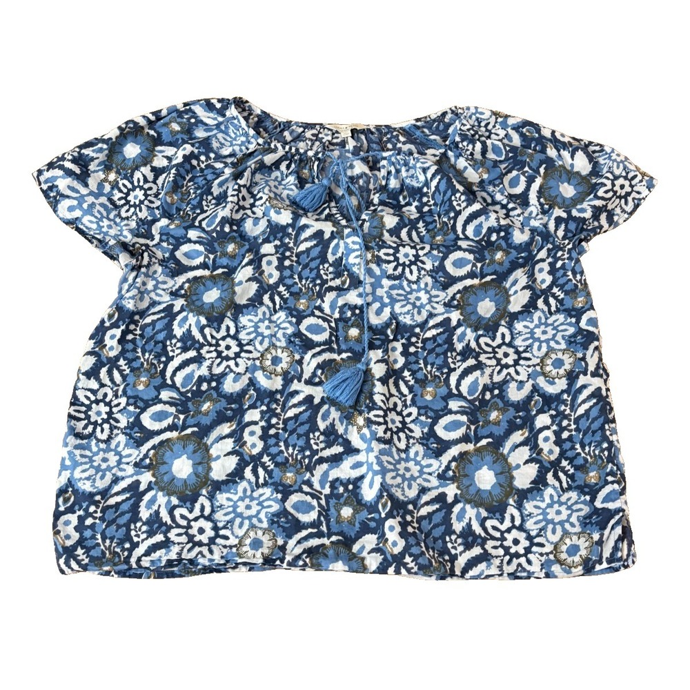 Lucky Brand Women's Short Sleeve Blouse Multicolor Size Large Casual Top